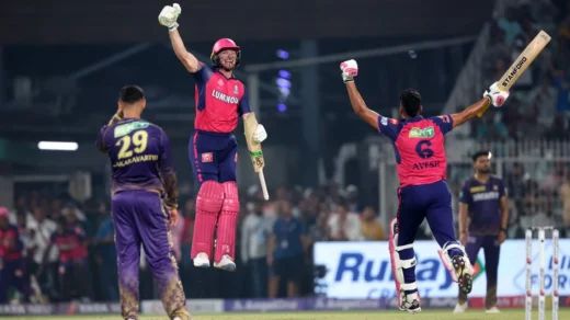 Jos Buttler's stunning unbeaten century, overcoming injury struggles, leads Rajasthan Royals to a historic victory against KKR in the IPL.